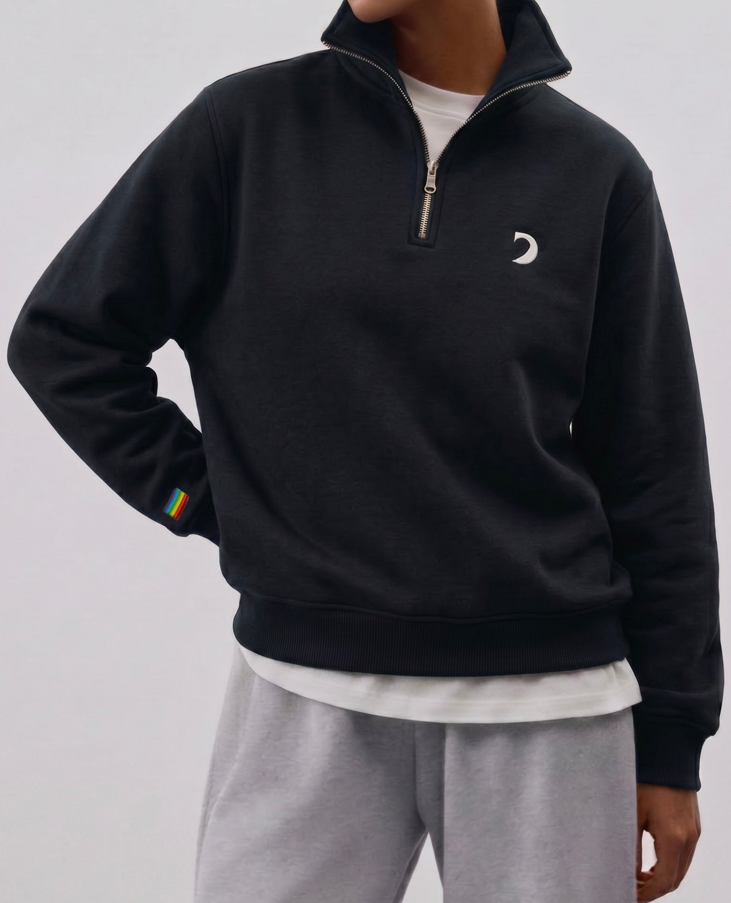 1/4 ZIP SWEATSHIRT BLACK